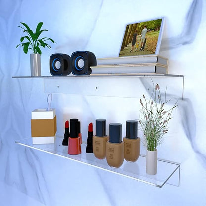 24 Inches Clear Floating Shelves