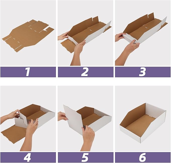 EXYGLO Cardboard Storage Bins Assorted Sizes, 35 Mixed Pack Cardboard Boxes