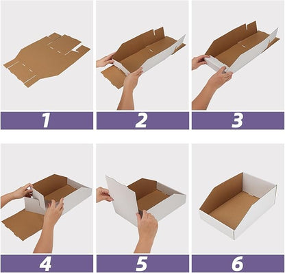 EXYGLO Cardboard Storage Bins Assorted Sizes, 35 Mixed Pack Cardboard Boxes