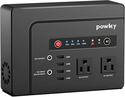 Powkey 200W Portable Power Station | 146Wh Camping & Emergency Backup
