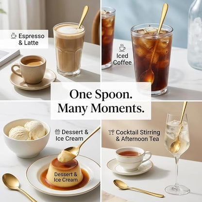 Espresso Spoons Long Handle, Round Tip Demitasse Spoon