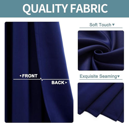 ChrisDowa Blackout Curtains 80 Inches Long 2 Panels Set