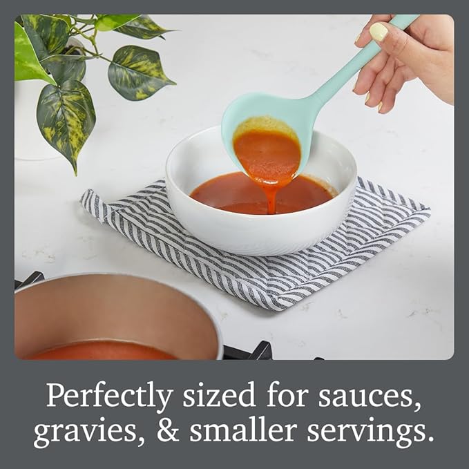 Tovolo Flex Core Small Silicone Ladle Aqua Seafoam Green Heat Safe Silicone