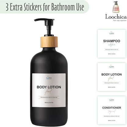 LOOCHICA Black Glass Kitchen Soap Dispenser, Detergent Dispenser or Dish Soap