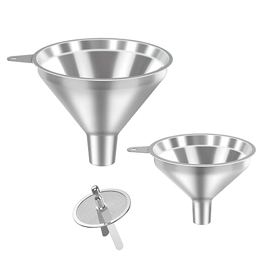 3 Pack Stainless Steel Kitchen Funnel Set, funnels
