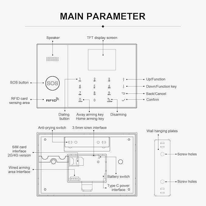 PGST Home Alarm System with T21W HD 5MP Security Camera, Wireless Home Security