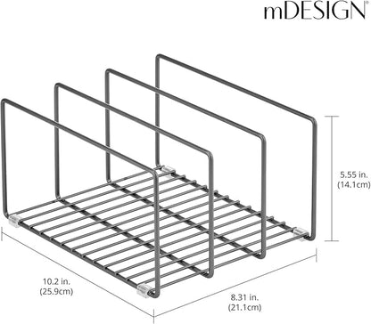mDesign Metal Pan Organizer for Kitchen Cabinet, Pantry Shelf