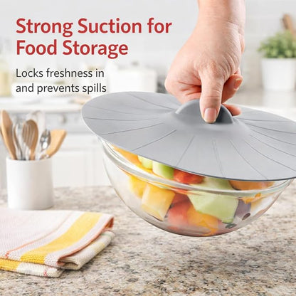 HIC Kitchen Cooking and Storage Lids, High-Heat Silicone