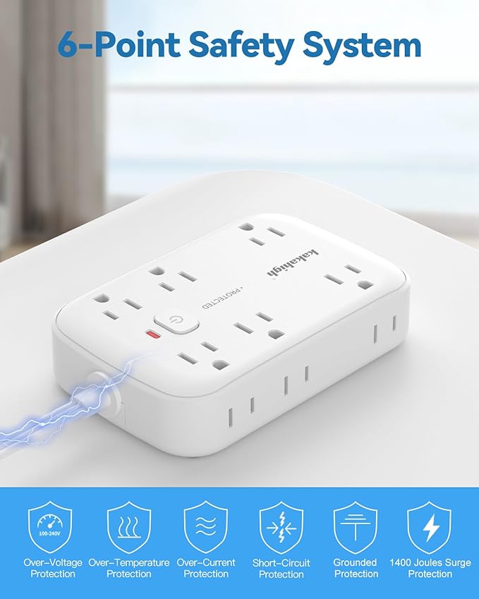25FT Extension Cord with Outlet Cover & Multi USB, Ultra Thin Outlet Concealer