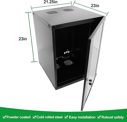 9U Server Cabinet Wall Mount Rack Enclosure