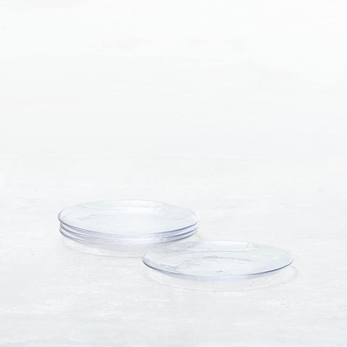 Fortessa Los Cabos Glass Dinnerware Collection, Salad Plate (Set of 4), 8 Inch, Clear