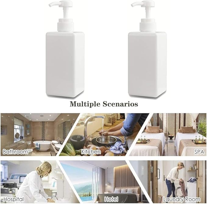 Pump Bottle, Refillable Plastic Empty Lotion Soap Dispenser Liquid Container