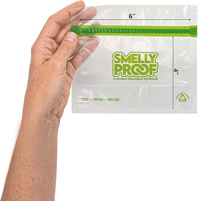 Smelly Proof 15 x Expandable Stand-Up & Fill REUSABLE Storage Bags for Food Designed & Mfg in US, BPA FREE, NO PEVA, Reusable Snack Bags, Dishwasher-Safe, Clear 3 mils STAND & FILL 6" x 4" - 15pk