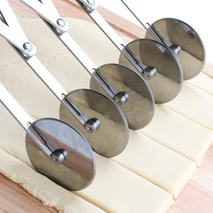 5 Wheel Pastry Cutter, Stainless Pizza Slicer, Expandable Pizza Slicer