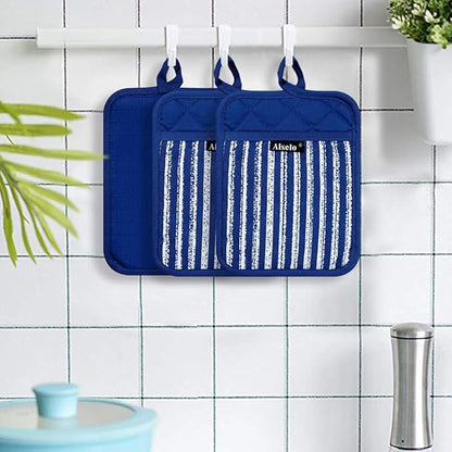 Alselo Silicone Pot Holders Set of 3 Heat Resistant & Non Slip Potholders