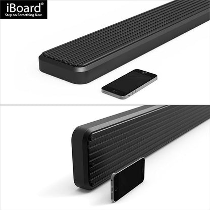 APS (Stainless Steel Black 5 inches Wheel to Wheel) Running Boards Nerf Bars Steps Compatible with Chevy Silverado GMC Sierra 1500 2500 1999-2013 Double Cab 6.5ft Bed & 2500HD 3500 2001-2014