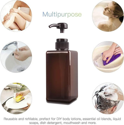 Pump Bottle, Refillable Plastic Empty Lotion Soap Dispenser Liquid Container