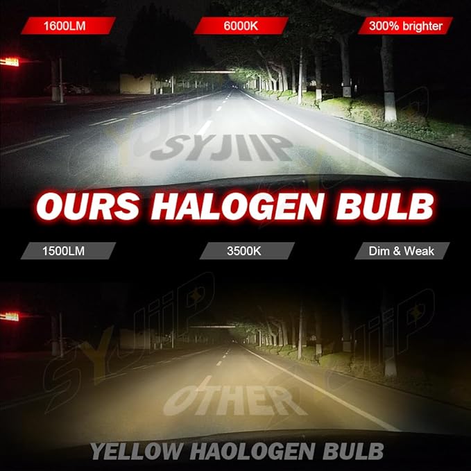 Upgraded Halogen Headlight Bulbs For Chevy Colorado 2013 2014 2015 2016 2017 2018 2019 2020 2021 2022 2023 2024, High Low Beam Headlamp Lights, 6000K White, 300% Brightness, Plug n Play, 4-PCS