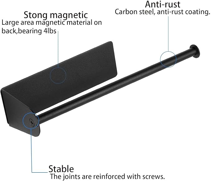 Paper Towel Holders Magnetic Steel Black Towel Roll Holders