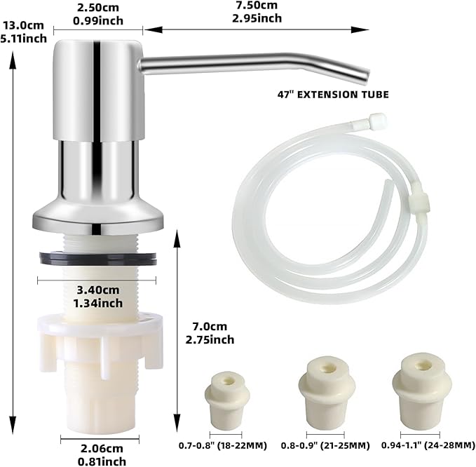Soap Dispenser for Kitchen Sink, Built in Sink Soap Dispenser, Countertop Soap