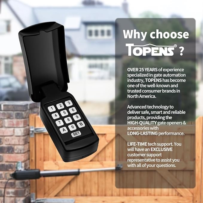 TOPENS TC188 Universal Wireless Wired Keypad Keyless Entry Keypad Waterproof