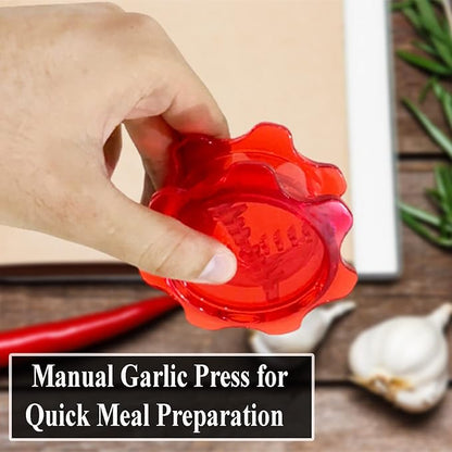 Angel’s Peel Lounge Gerlic Mincer, Manual Garlic Press for Quick Meal Preparation - Kitchen Tools for Mincing Gerlic, Ginger, Herbs, Nuts (Red Color)