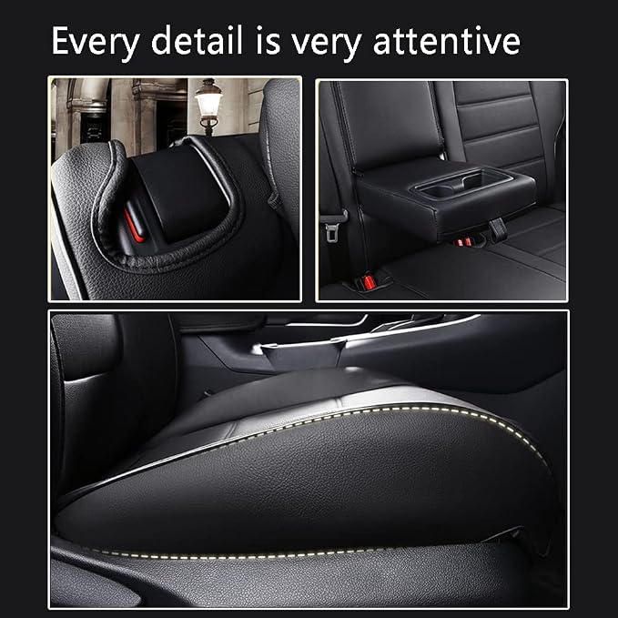 CocheFamilia Custom Fit Corolla Car Seat Covers for Select Toyota Corolla 2023 2024 2025 Hybird SE & 2023 2024 Hybird Nightshade - Full Set,Leather(Black)