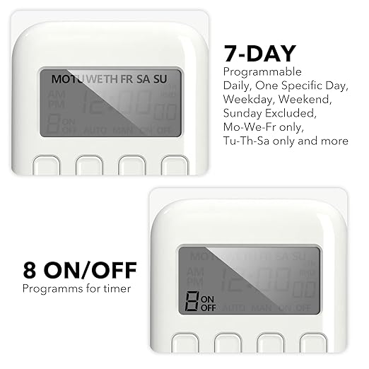 BN-LINK Indoor Digital Timer Outlet, Single Outlet 7 Day Programmable Light