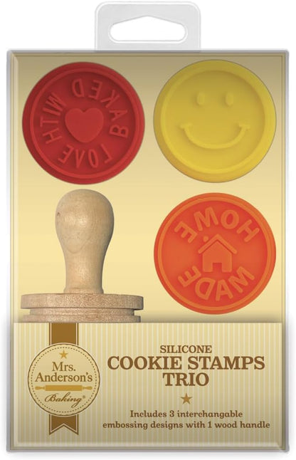 Mrs. Anderson’s Baking Cookie Stamps Trio, Non-Stick Silicone