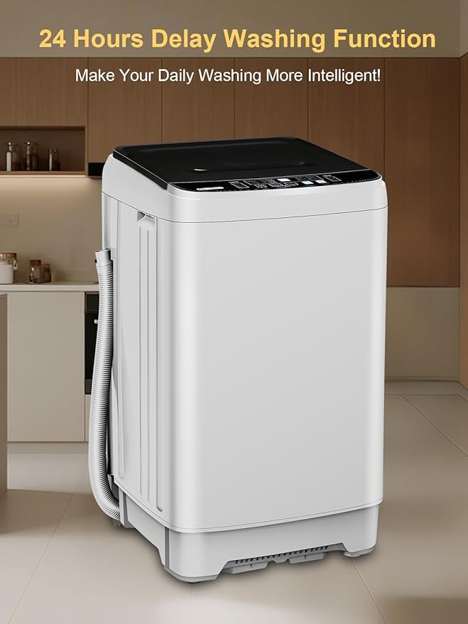 17.7 lbs Small Compact Portable Full-Automatic Washing Machine 10 Wash Program