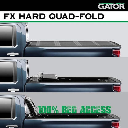Gator FX Hard Quad-Fold Truck Bed Tonneau Cover | 8828120 | Fits 2014 - 2018, 2019 Ltd/Lgcy Chevy Silverado 5' 10" Bed (69.3")