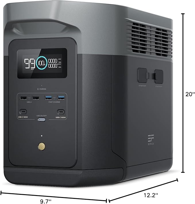 EF ECOFLOW Portable Power Station DELTA 2 Max, 2400W LFP Solar Generator