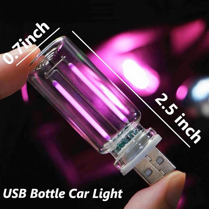 Dimmable Purple USB Touch Control Led Lights, Glass Car Led Lights Interior, Cute Interior Car Lights, Retro Led Night Light Ambient Lighting, USB Mood Lamp Bedroom, Gift for Men Women