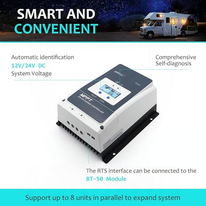 EPEVER 60A MPPT Solar Charge Controller 12V/24V/36V/48V DC Automatically