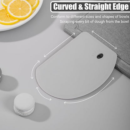 Sapid Flexible Curved Edge Silicone Bowl Scraper, Food Grade Dough Scraper