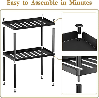 Cabinet Organizer Shelf, 2 Tier Kitchen Cabinet Organizer