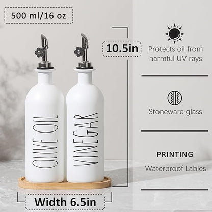 HOMCDALY 16oz Olive Oil Dispenser Bottles