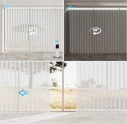 Blindify Motorized Sheer Vertical Blinds, Light Filtering Smart Rechargeable