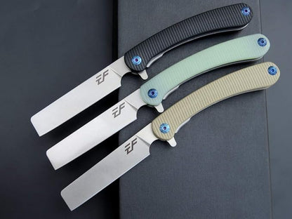 Eafengrow EF939 Folding Pocket Knife D2 Steel Blade G10 Handle EDC Tool Knife for Camping Survival and Outdoor (Jade)