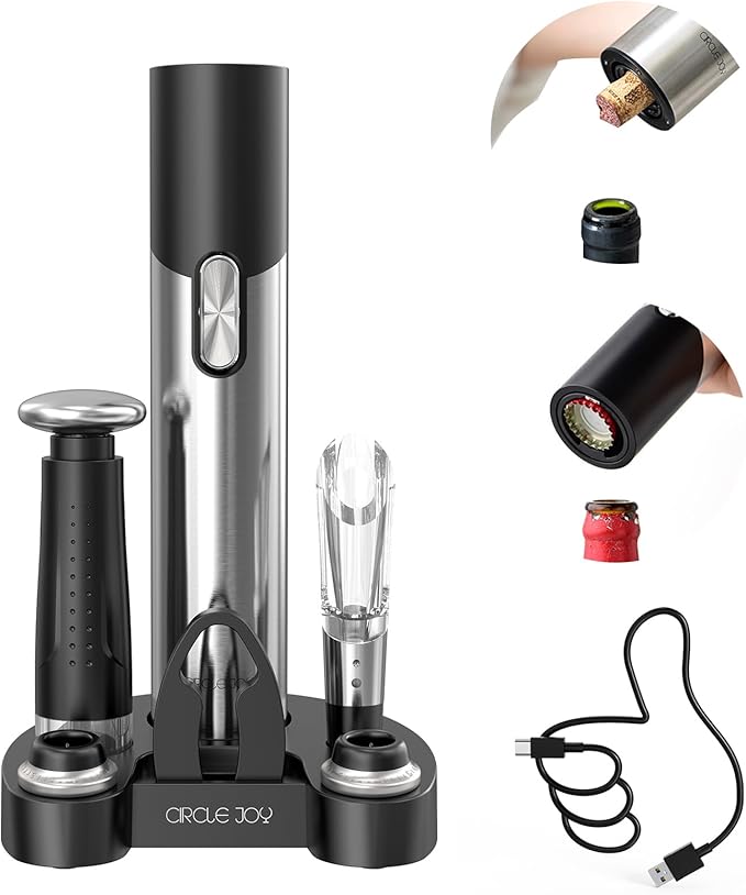 CIRCLE JOY Electric Wine Opener Set Automatic Wine Opener Kit