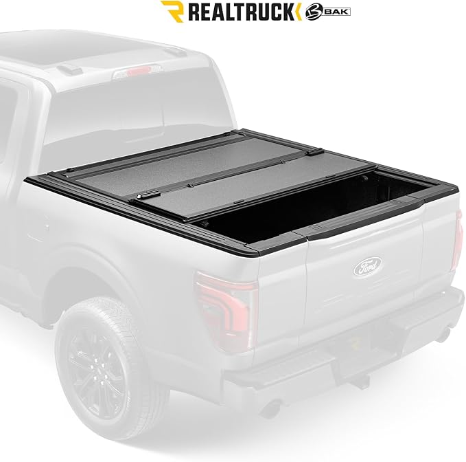 RealTruck BAK BAKFlip MX4 Hard Folding Truck Bed Tonneau Cover | 448121 | Fits 2014-2018, 19 Ltd/Lgcy Chevy/GMC Silverado/Sierra, 2015-19 2500/3500HD 6' 7" Bed (78.9")
