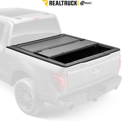 RealTruck BAK BAKFlip MX4 Hard Folding Truck Bed Tonneau Cover | 448121 | Fits 2014-2018, 19 Ltd/Lgcy Chevy/GMC Silverado/Sierra, 2015-19 2500/3500HD 6' 7" Bed (78.9")