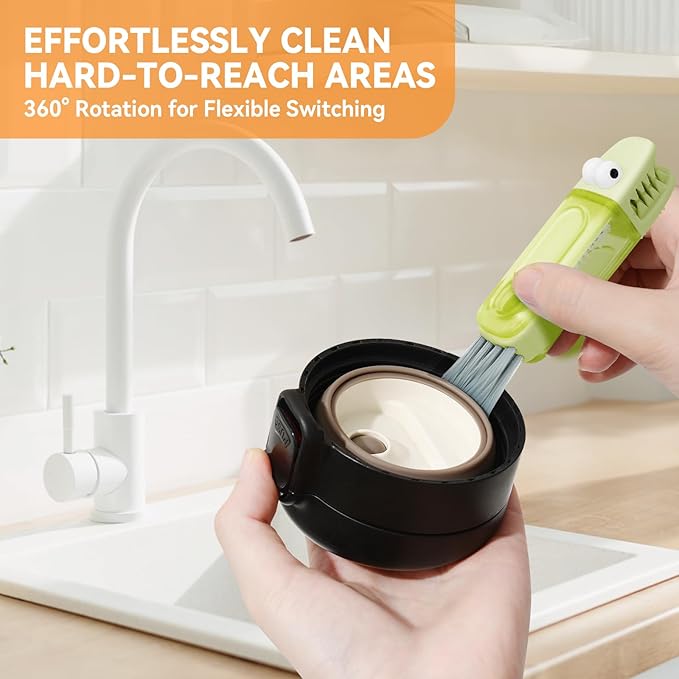 3 in 1 Cup Lid Gap Cleaning Brush Set, Silicone Cup Lid Gap Cleaner, Home