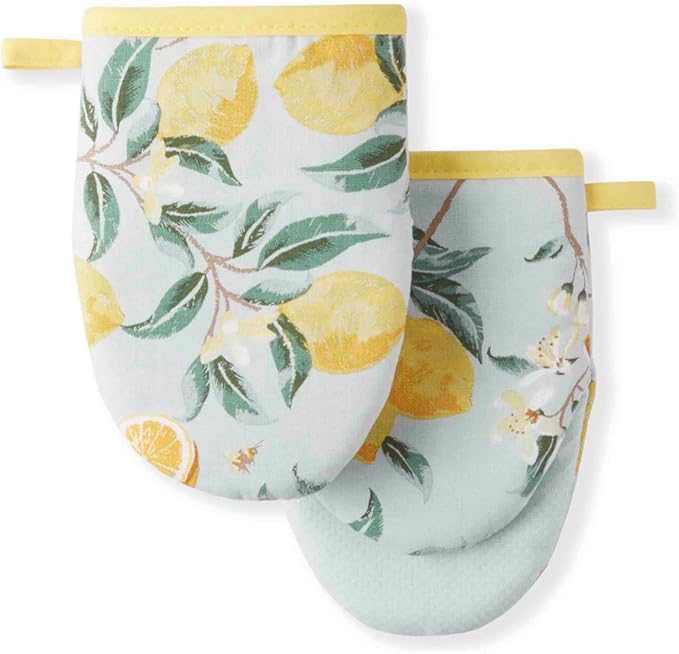 Martha Stewart Lemon Whimsy Mini Oven Mitt 2-Pack Set