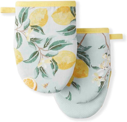 Martha Stewart Lemon Whimsy Mini Oven Mitt 2-Pack Set