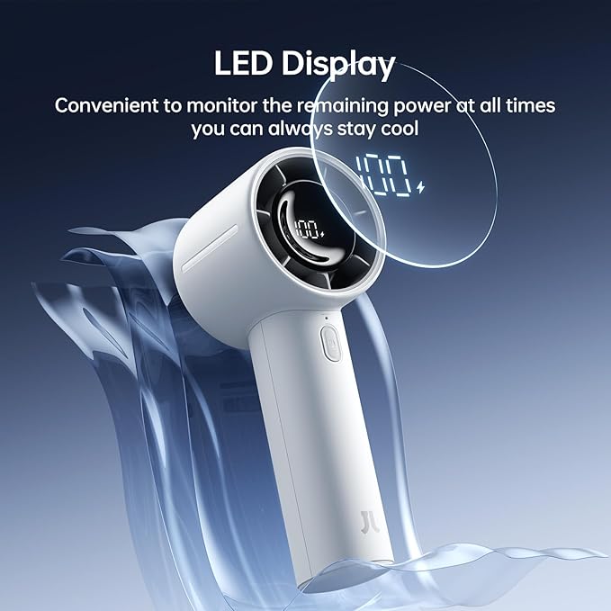 JISULIFE Handheld Turbo Fan Life10s, 5000mAh Rechargeable Portable Fans