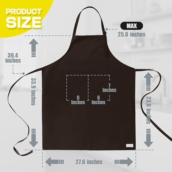 ROTANET Extra Large Apron for Men Adjustable Bib Aprons