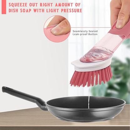 Dish Cleaning Brush, Soap Dispensing Dish Brush Set