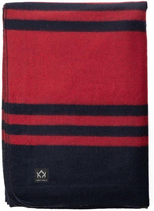 Arcturus Rainier Wool Blanket - 4.5lbs Warm, Heavy, Washable, Large | Great for Camping, Outdoors, Survival & Emergency Kits (Lava Canyon)