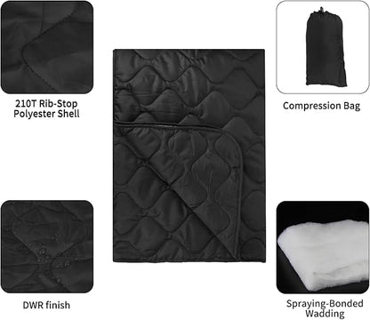 Poncho Liner Military Insulation Outdoor Camping Blanket for Travel, Beach, Grass, Picnic, Car Emergency, Outdoor, Survival
